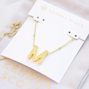 Kendra Scott Letter M Pendant Necklace in Gold